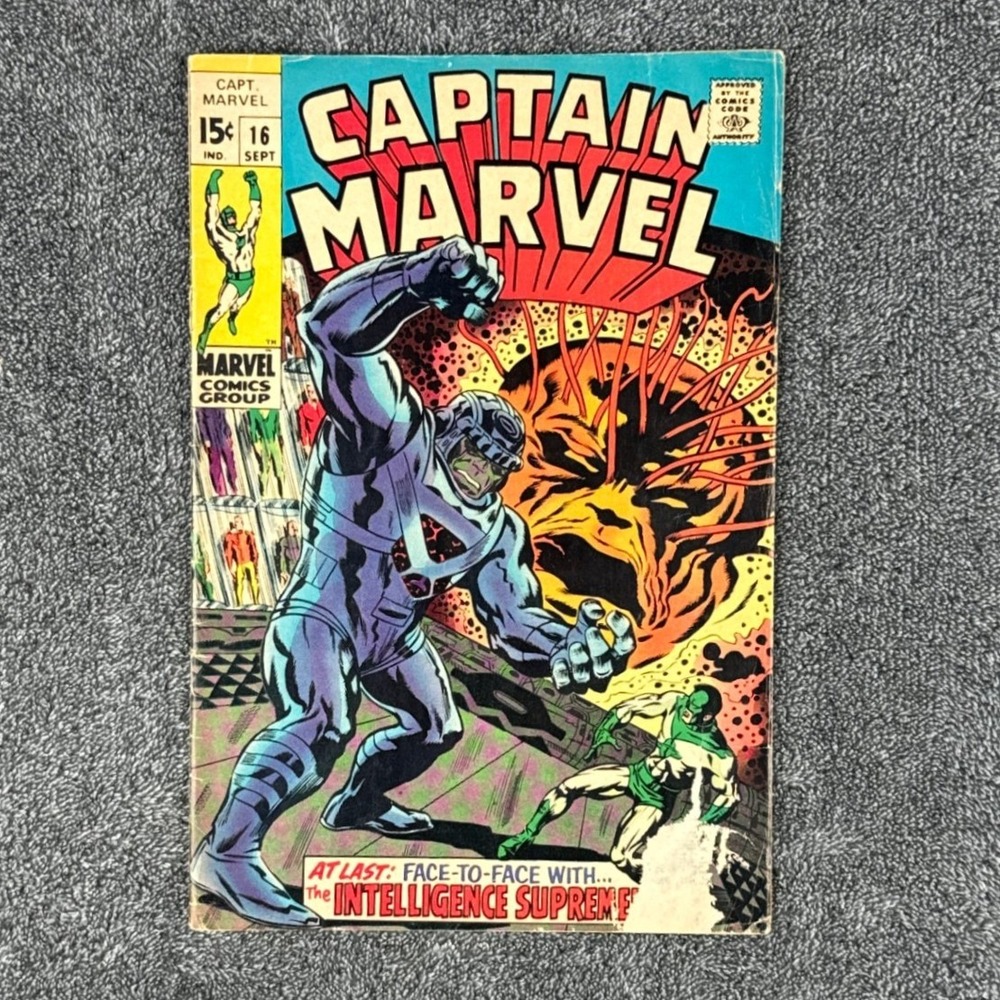 Captain Marvel 16 Sept 1969 Marvel Comics‎ Group Supreme Intelligence Silver Age